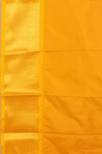 Maroon and yellow semi silk saree with blouse