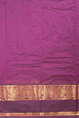 Purple muthu kattam kanchi cotton saree with blouse 3