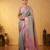 Grey and lavender semi silk saree with blouse