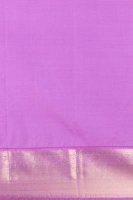 Grey and lavender semi silk saree with blouse 4