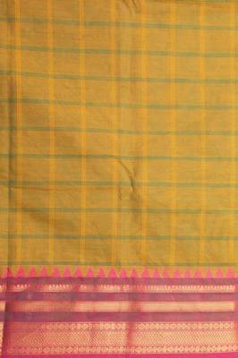 Army green and purple kanchi cotton saree with blouse 4