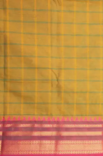 Army green and purple kanchi cotton saree with blouse