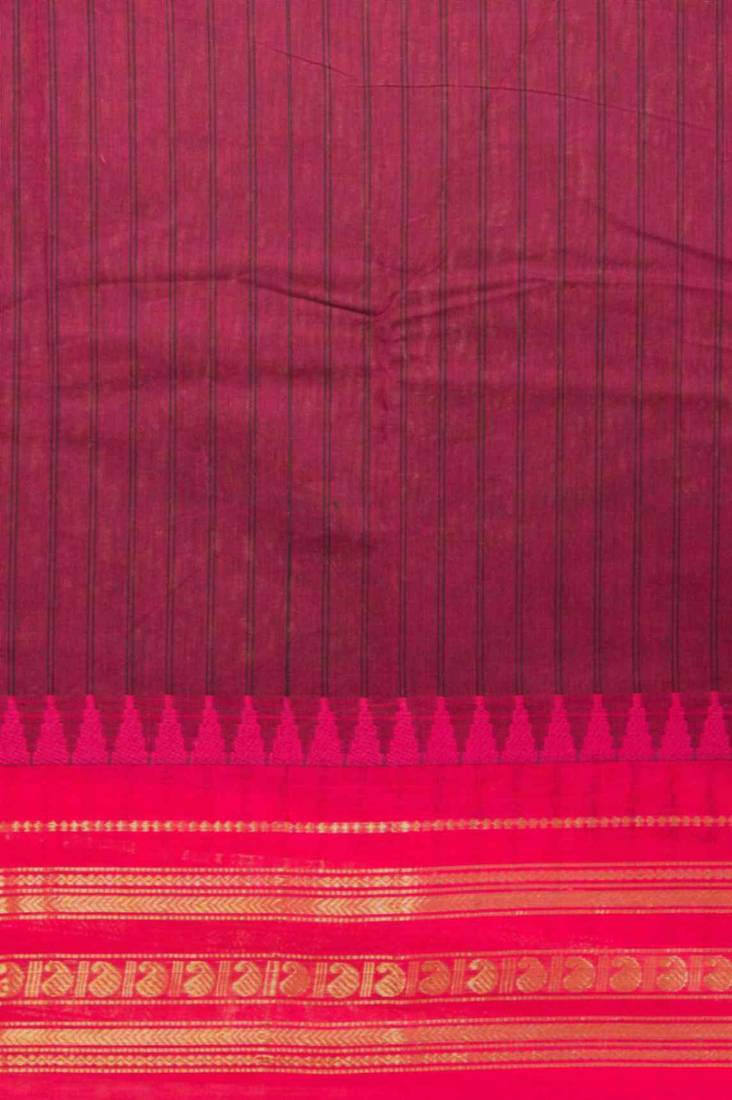 Purple adukku pettu kanchi cotton saree with blouse