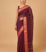 Purple aayiram butta kanchi cotton saree with blouse