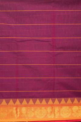 Purple mustard and pink ganga jamuna kanchi cotton saree with blouse 2