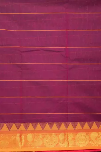 Purple mustard and pink ganga jamuna kanchi cotton saree with blouse