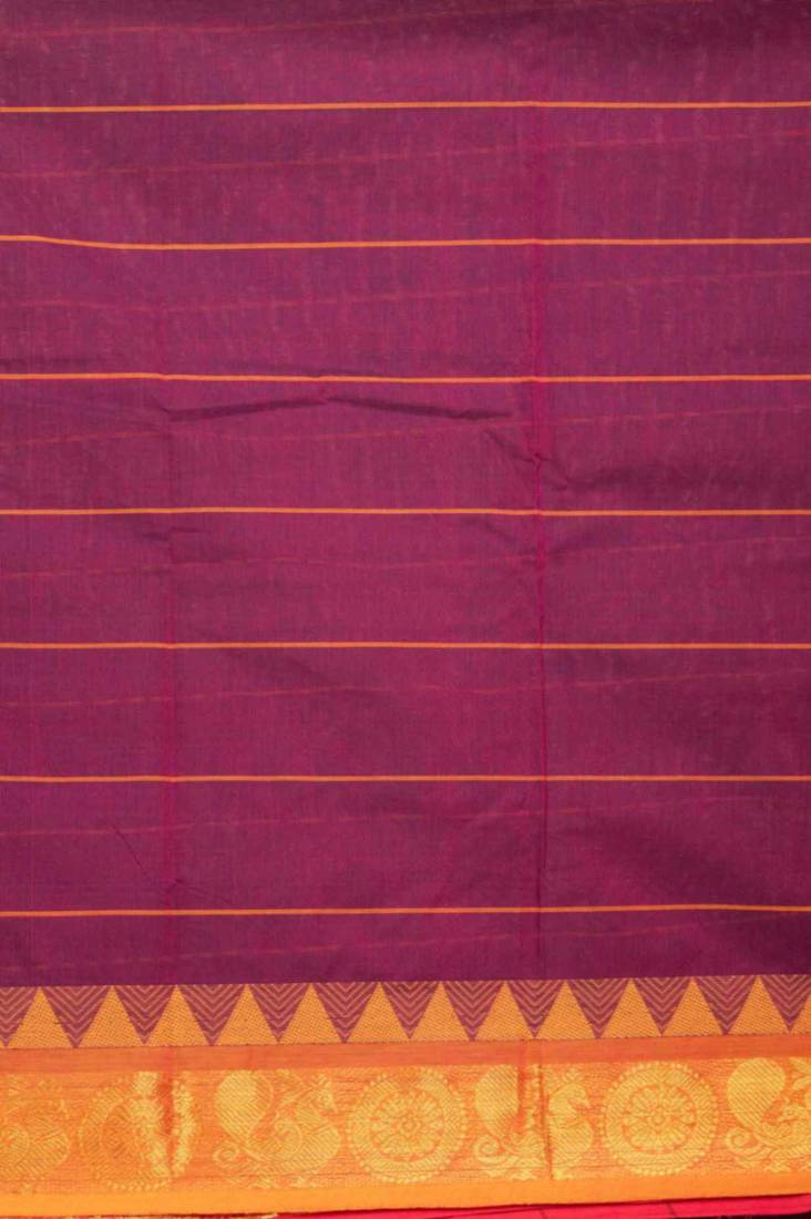 Purple mustard and pink ganga jamuna kanchi cotton saree with blouse