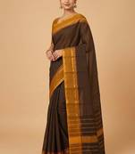 Black kanchi cotton saree with blouse