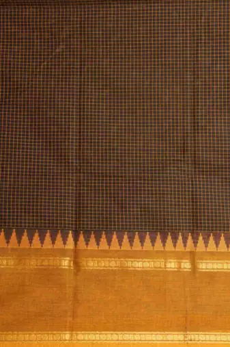 Black kanchi cotton saree with blouse