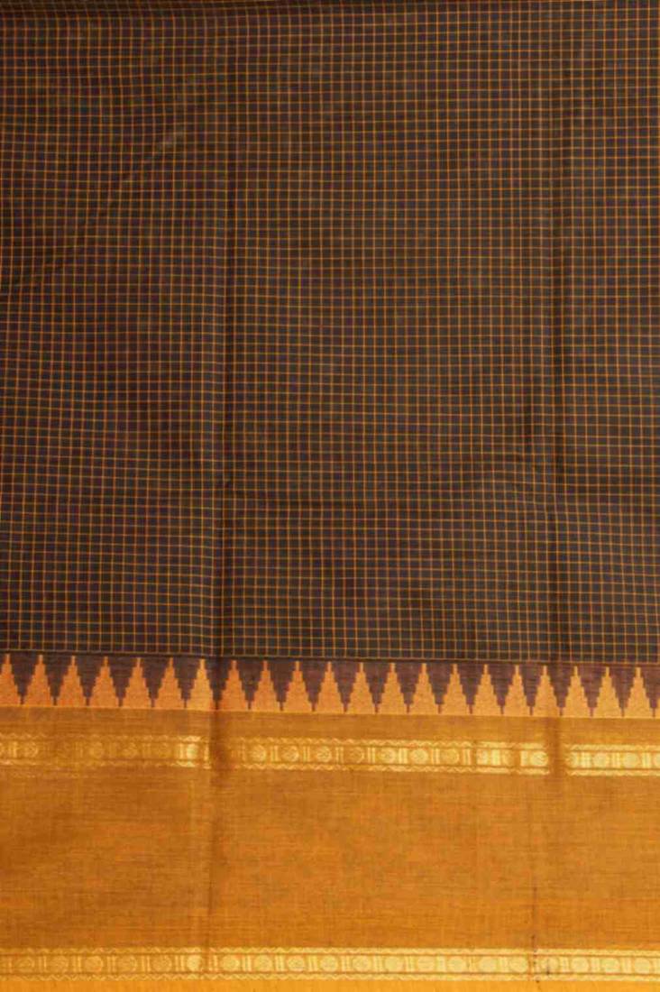 Black kanchi cotton saree with blouse