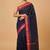 Navyblue and purple kanchi cotton saree with blouse