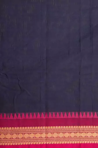 Navyblue and purple kanchi cotton saree with blouse