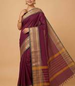 Purple veldhari kanchi cotton saree with blouse