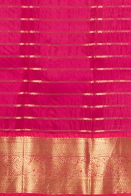 Peacock blue traditional touch silk saree with blouse 3