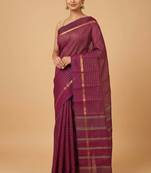 Purple muthu kattam kanchi cotton saree with blouse