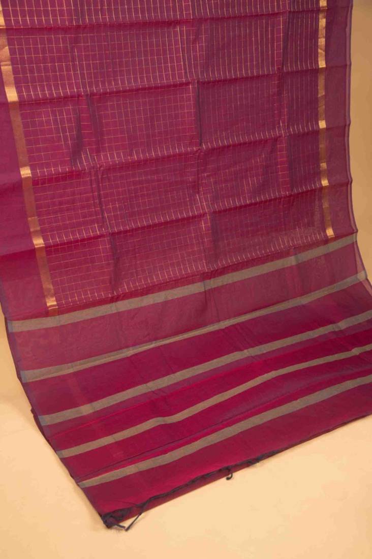 Purple muthu kattam kanchi cotton saree with blouse
