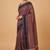 Grape purple and blue kanchi cotton saree with blouse