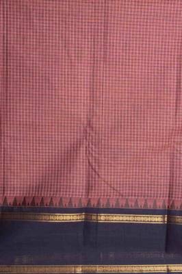 Grape purple and blue kanchi cotton saree with blouse 3