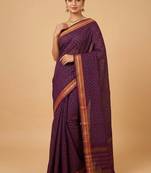 Purple kanchi cotton saree with blouse
