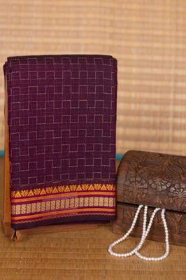 Purple kanchi cotton saree with blouse 2