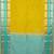 Lime green and turquoise touch silk saree with blouse