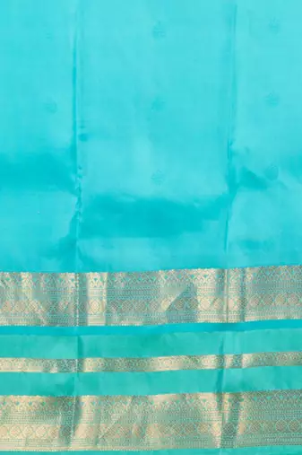 Lime green and turquoise touch silk saree with blouse