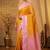 Yellow and baby pink retta pettu semi silk saree with blouse