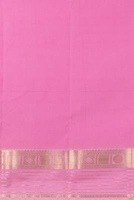 Yellow and baby pink retta pettu semi silk saree with blouse 4