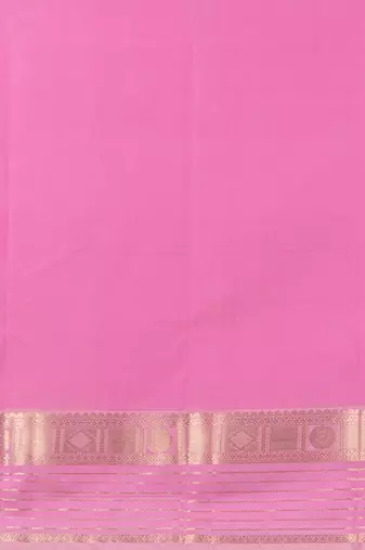 Yellow and baby pink retta pettu semi silk saree with blouse