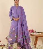 Women Ethnic Motifs Printed Regular Pure Cotton Kurta with Trousers & With Dupatta