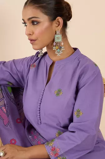 Women Ethnic Motifs Printed Regular Pure Cotton Kurta with Trousers & With Dupatta