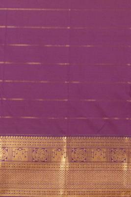 Mehendi green and purple soft silk saree with blouse 4