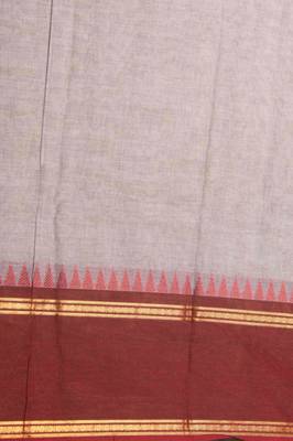 Grey with black and pink retta pettu kanchi cotton saree with blouse 4