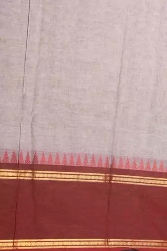 Grey with black and pink retta pettu kanchi cotton saree with blouse
