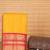 Yellow and pink zari checked silk saree with blouse