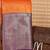 Orange and purple brocade silk saree with blouse