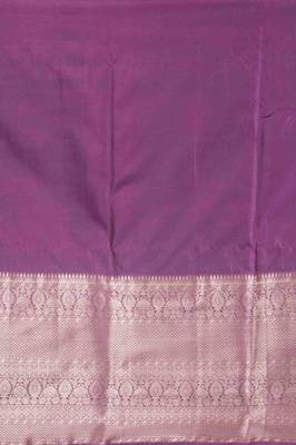 Orange and purple brocade silk saree with blouse 3