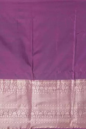 Orange and purple brocade silk saree with blouse