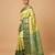Yellow and green tissue silk saree with blouse