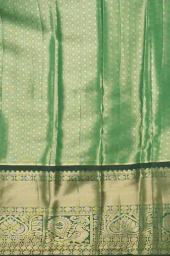 Yellow and green tissue silk saree with blouse