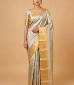 Silver tissue silk saree with blouse