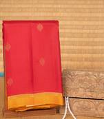 Red and kolam touch silk saree with blouse