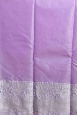 Pastel pink and lavender brocade semi silk saree with blouse 3