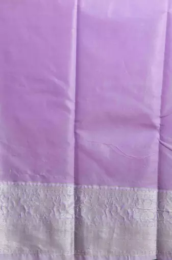 Pastel pink and lavender brocade semi silk saree with blouse