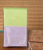 Mint green and lavender bridal silk saree with blouse