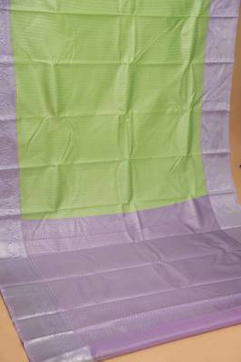 Mint green and lavender bridal silk saree with blouse 2