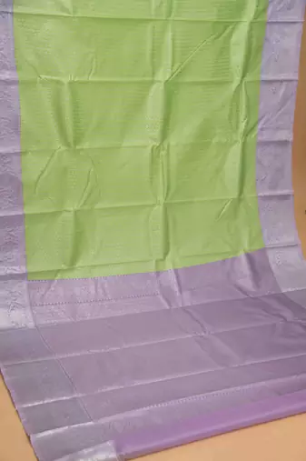 Mint green and lavender bridal silk saree with blouse