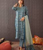 Women Ethnic Motifs Printed Cotton Kurta with Trousers & Dupatta