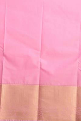 Mustard and pastel pink designer semi silk saree with blouse 3