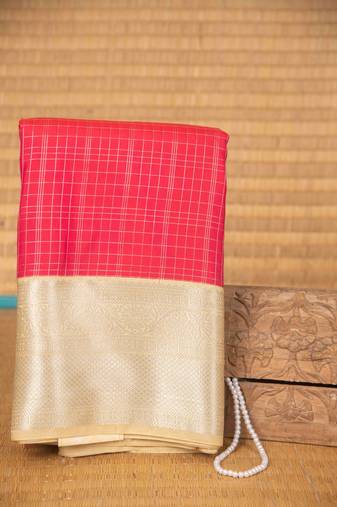 Pink and kattam semi silk saree with blouse